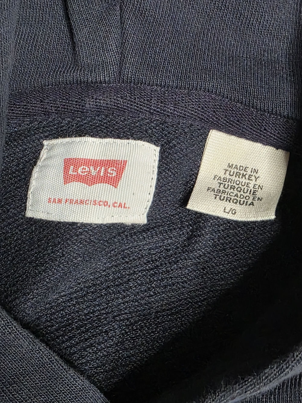Levi's Black Hoodie with Red Logo and Sleeve Stripes - Picture 4 of 5